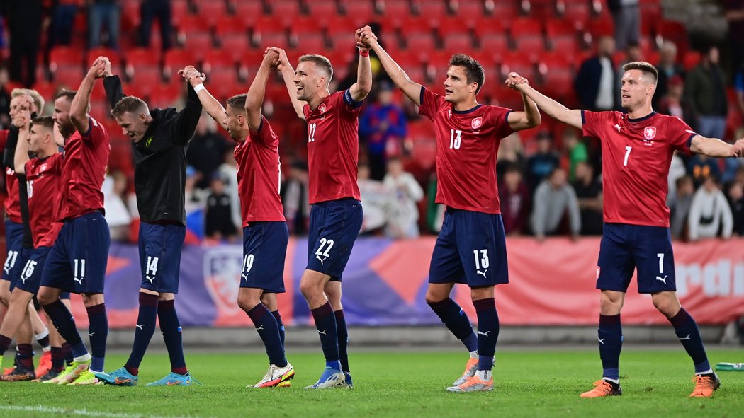 Česká radost po vítězství nad Švýcarskem