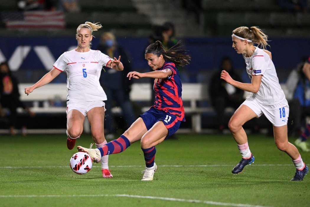 České fotbalistky remizovaly na úvod turnaje SheBelieves Cup s mistryněmi světa z USA 0:0