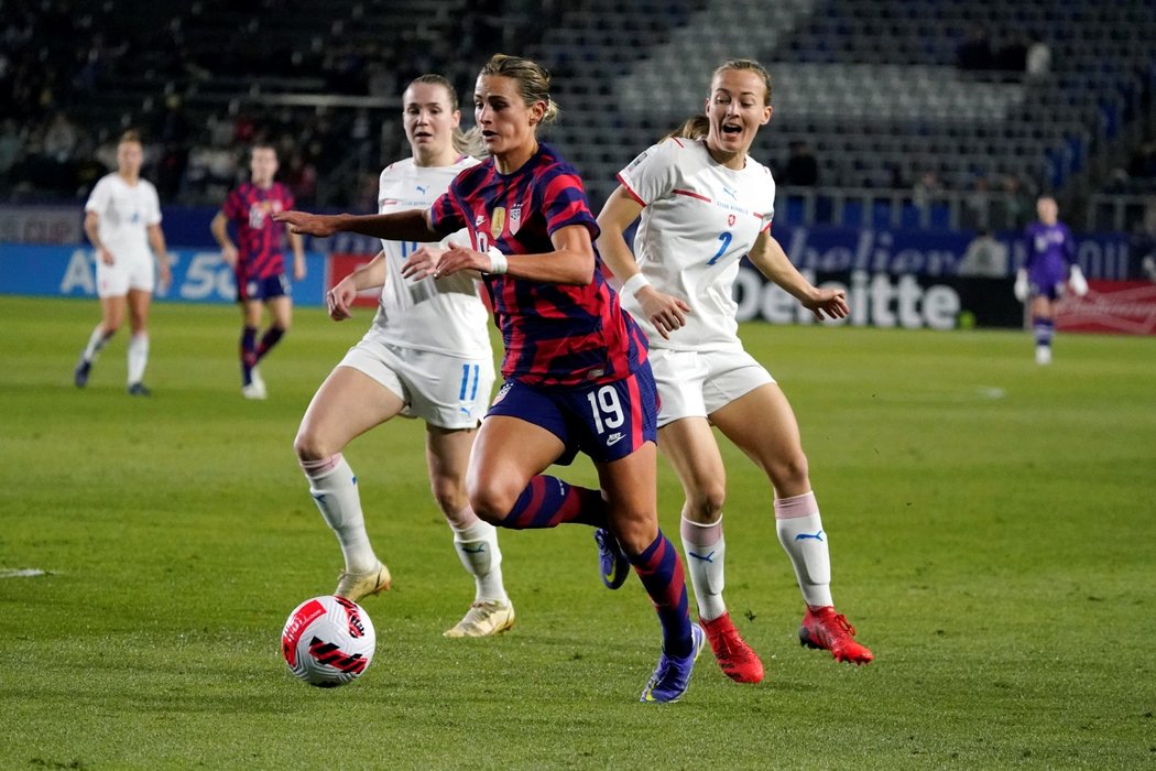 České fotbalistky remizovaly na úvod turnaje SheBelieves Cup s mistryněmi světa z USA 0:0