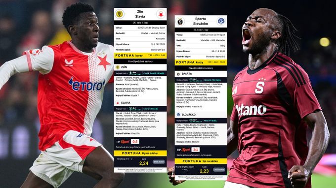 Pravděpodobné sestavy: Slavia ve Zlíně se Suleimanem, Uchenna v základu Sparty? Pravděpodobné sestavy: Slavia ve Zlíně se Suleimanem, Uchenna v základu Sparty?