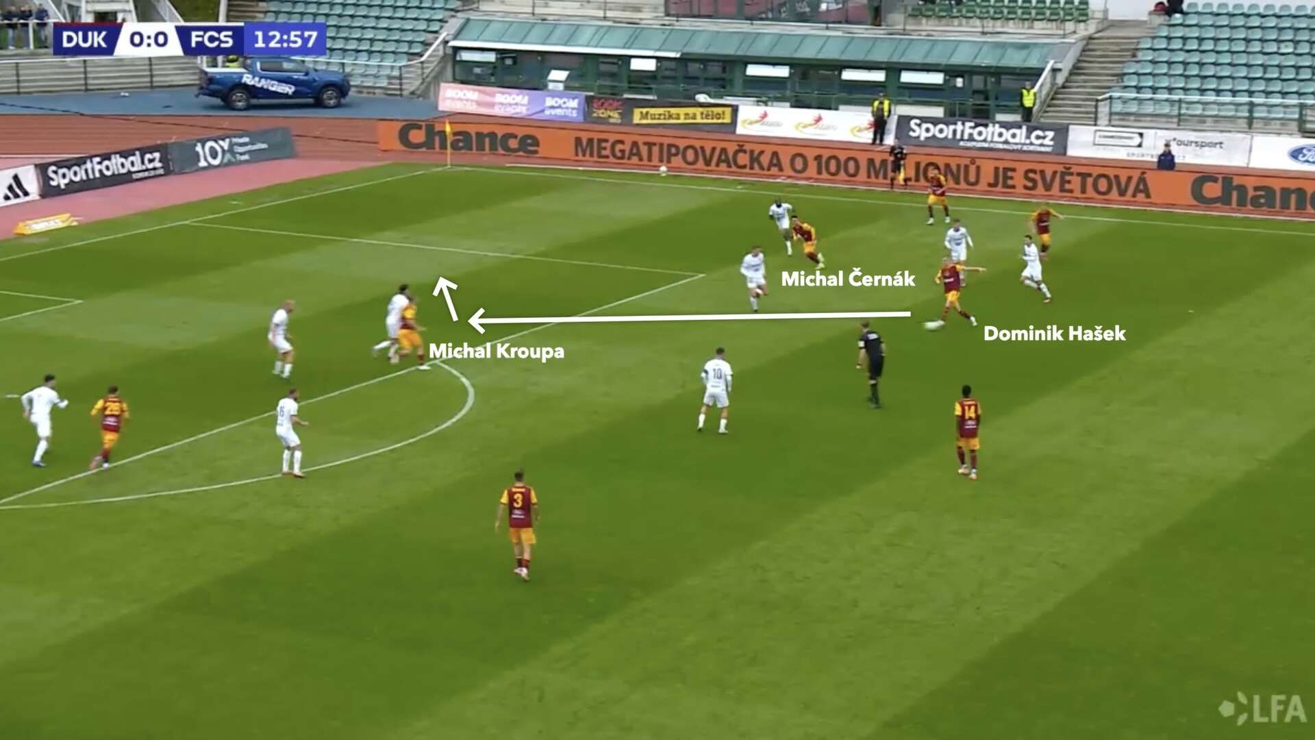 Úryvek z utkání Dukly Praha proti Slovácku Úryvek z utkání Dukly Praha proti Slovácku