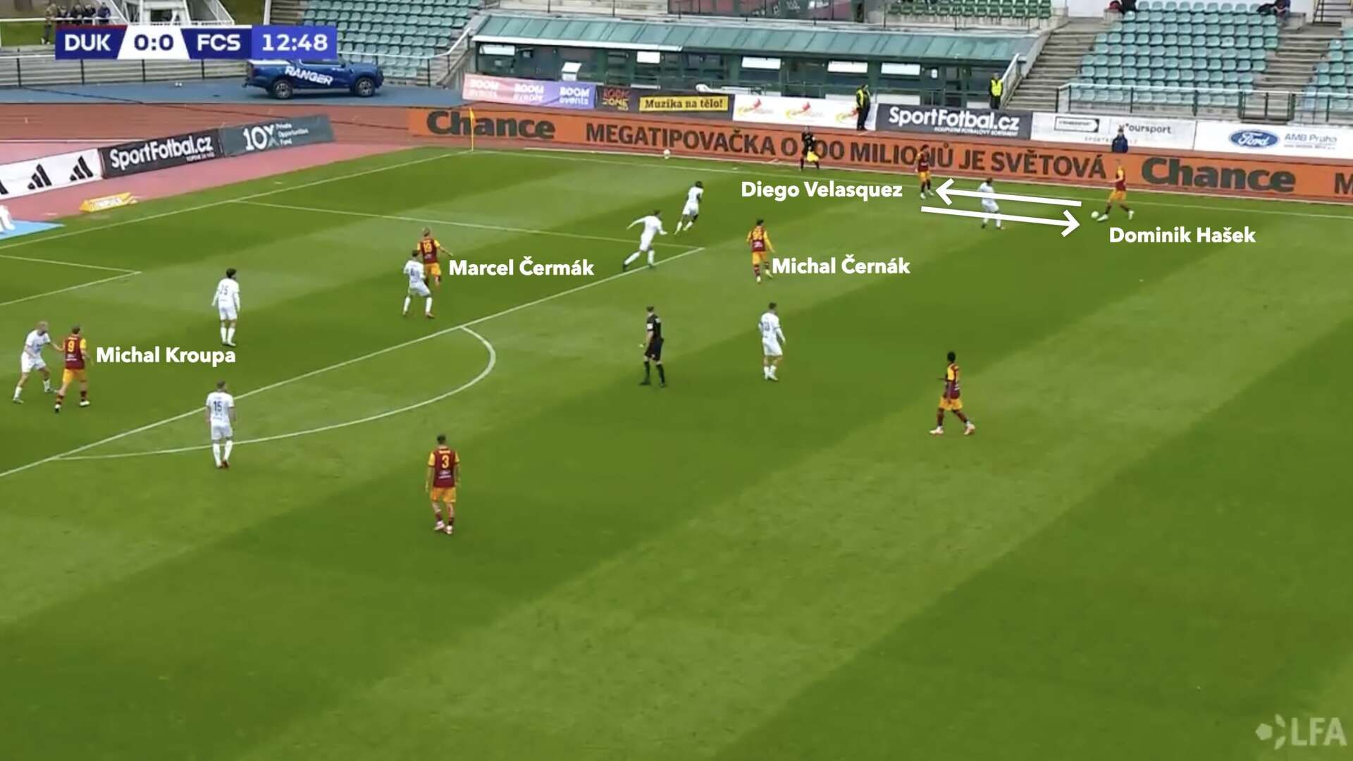 Úryvek z utkání Dukly Praha proti Slovácku Úryvek z utkání Dukly Praha proti Slovácku