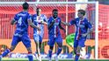 Alexis Alegue z Artisu Brno slaví gól