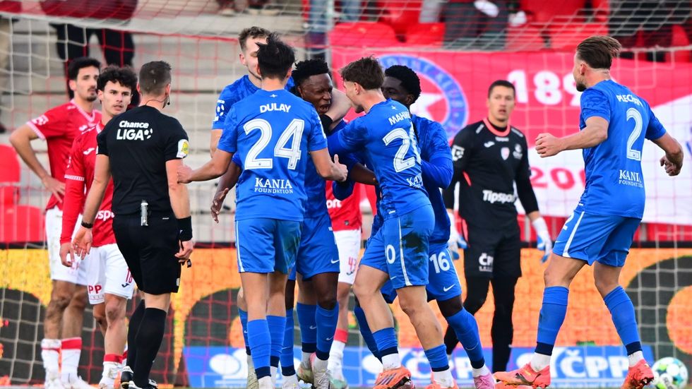 Hráči Liberce slaví gól