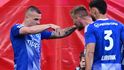 Václav Sejk z Olomouce se raduje z trefy proti Slavii