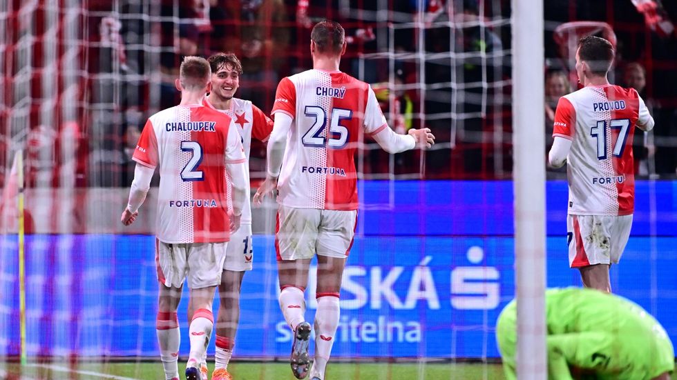 Mojmír Chytil slaví svůj druhý gól proti Slovácku