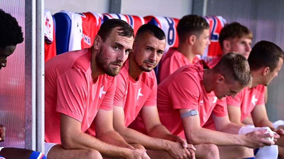 Tomáš Chorý na střídačce Slavie