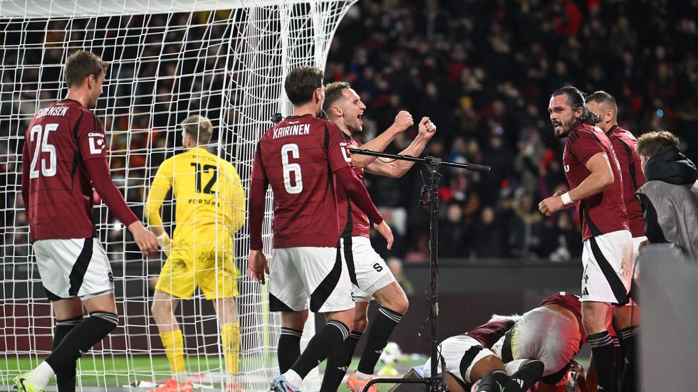 Sparťanská radost po gólu proti Bohemians