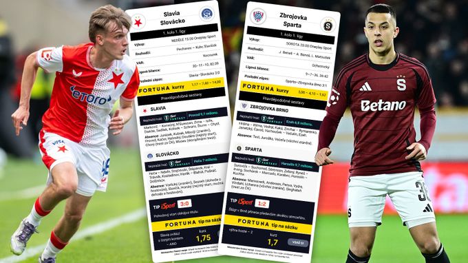 Pravděpodobné sestavy: Slavia s mladíkem na wingbeku, Sochůrek v základu Sparty? Pravděpodobné sestavy: Slavia s mladíkem na wingbeku, Sochůrek v základu Sparty?