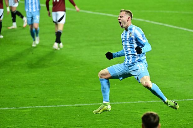 Matěj Vydra slaví gól proti Spartě Matěj Vydra slaví gól proti Spartě