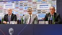 Předseda představenstva a generální ředitel FC Viktoria Plzeň Adolf Šádek, místopředseda představenstva a zástupce nového majitele Marek Šmrha, člen představenstva Martin Dellenbach