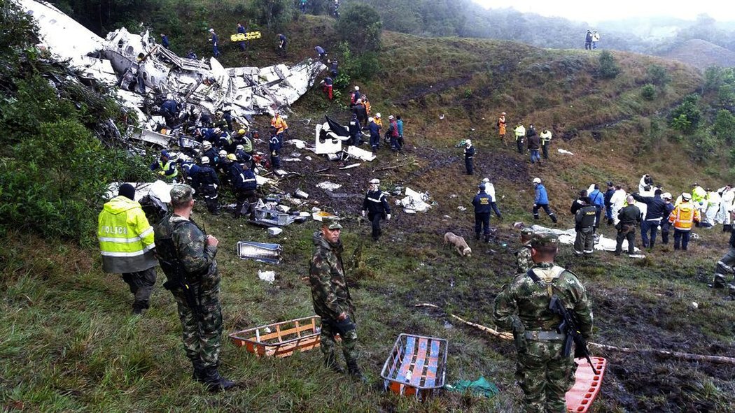 Místo, kde došlo k letecké tragedii