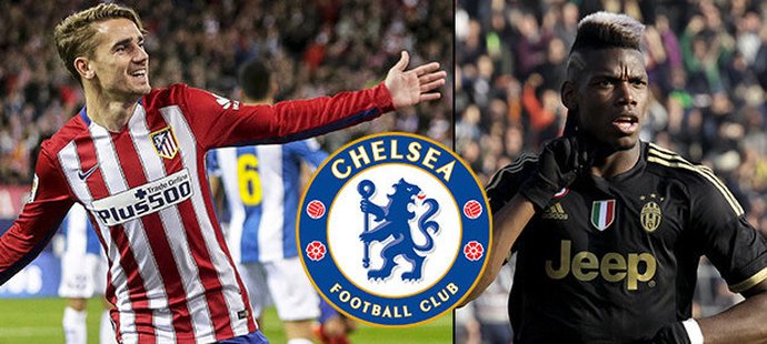Antony Griezmann a Paul Pogba, dvě možné zimní posily pro Chelsea