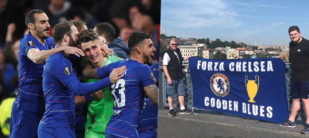 Dva fanoušci Chelsea vyrazili na finále Evropské ligy do Baku už s osmidenním předstihem