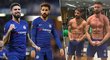 Hvězdy Chelsea, Olivier Giroud a Cesc Fábregas, ukazují svaly v posilovně