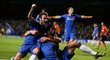 Hráči Chelsea se radují z rozhodující branky proti Šachtaru Donětsk