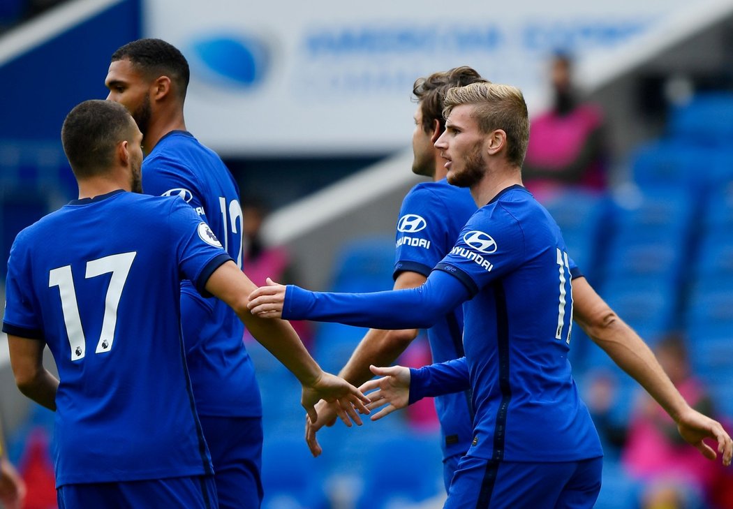 Timo Werner skóroval v přípravě Chelsea už po čtyřech minutách utkání proti Brightonu