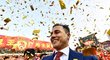 Fabio Cannavaro slaví se svými svěřenci z Kuang-čou Evergrande čínský titul