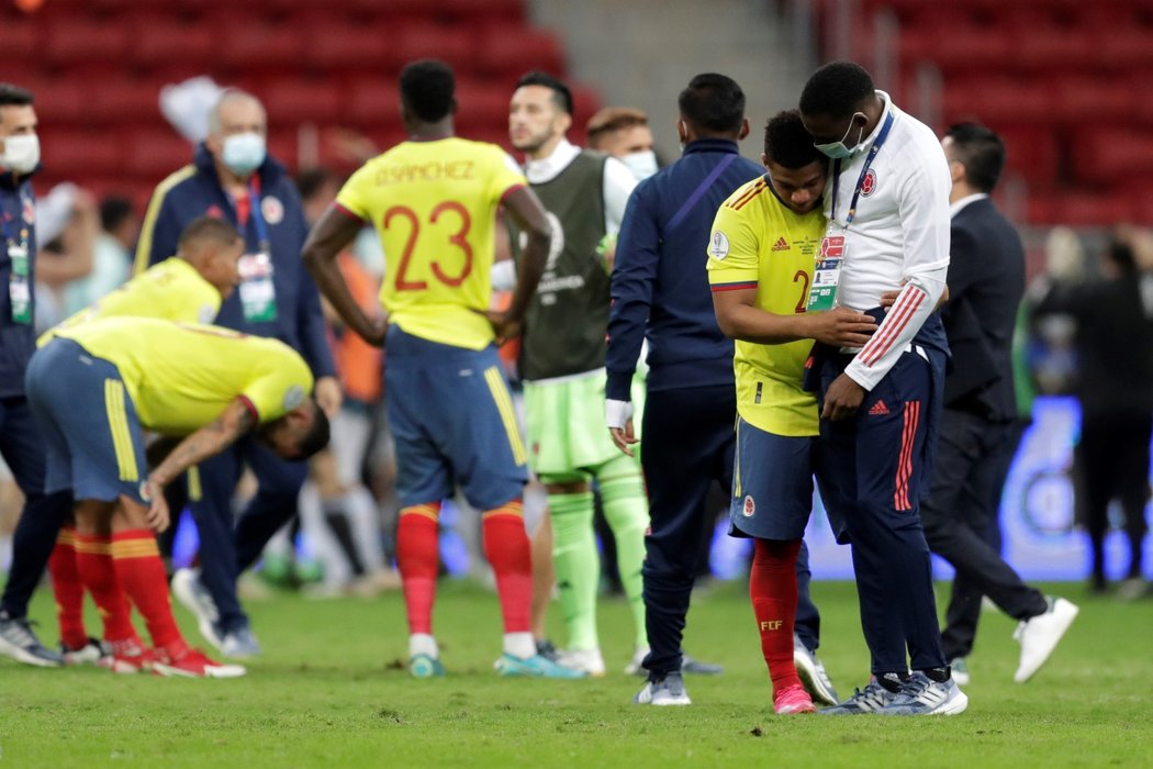 Zklamaní Kolumbijci po vypadnutí v semifinále Copa América