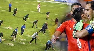 Vodní lázeň, dvě hodiny pauza. Ve finále Copy América je Chile