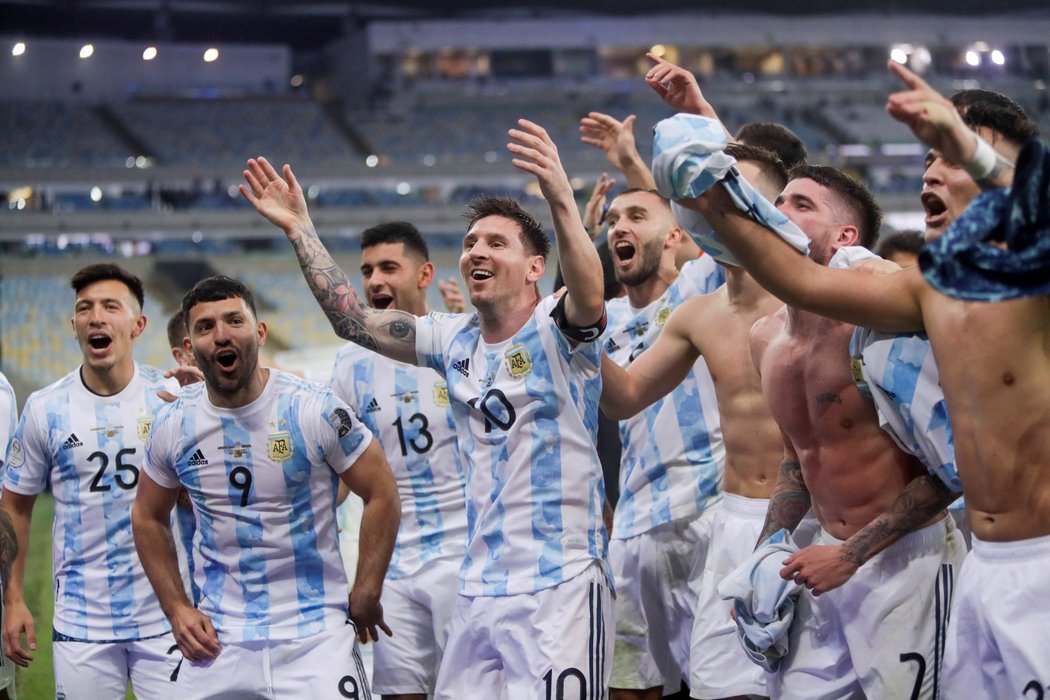 Argentinská radost po výhře ve finále Copa America