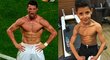 Chce být jako táta… Malý svalovec Ronaldo kopíruje slavnou otcovu pózu