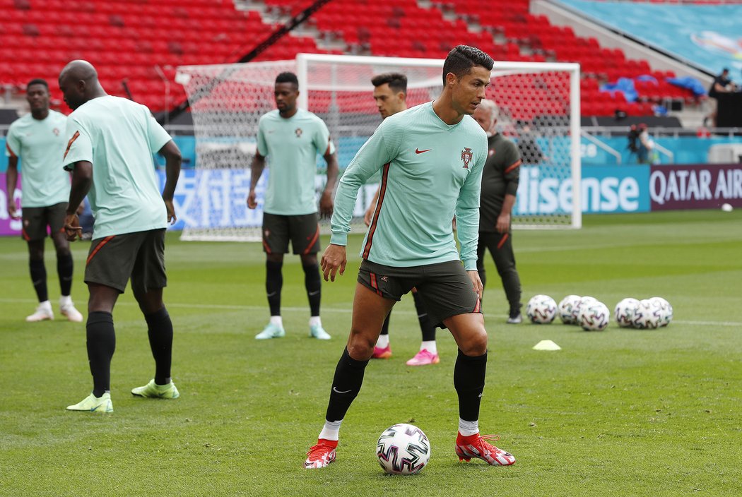 Cristiano Ronaldo na portugalském tréninku