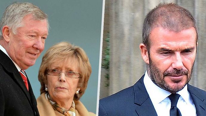 Hvězdný exfotbalista David Beckham šel uctít památku zesnulé ženy svého bývalého trenéra a legendy Sira Alexe Fergusona