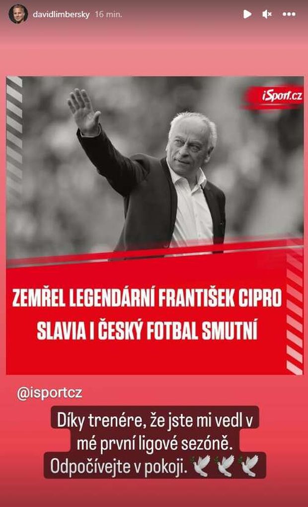 David Limberský zavzpomínal na zesnulého trenéra Františka Cipra David Limberský zavzpomínal na zesnulého trenéra Františka Cipra