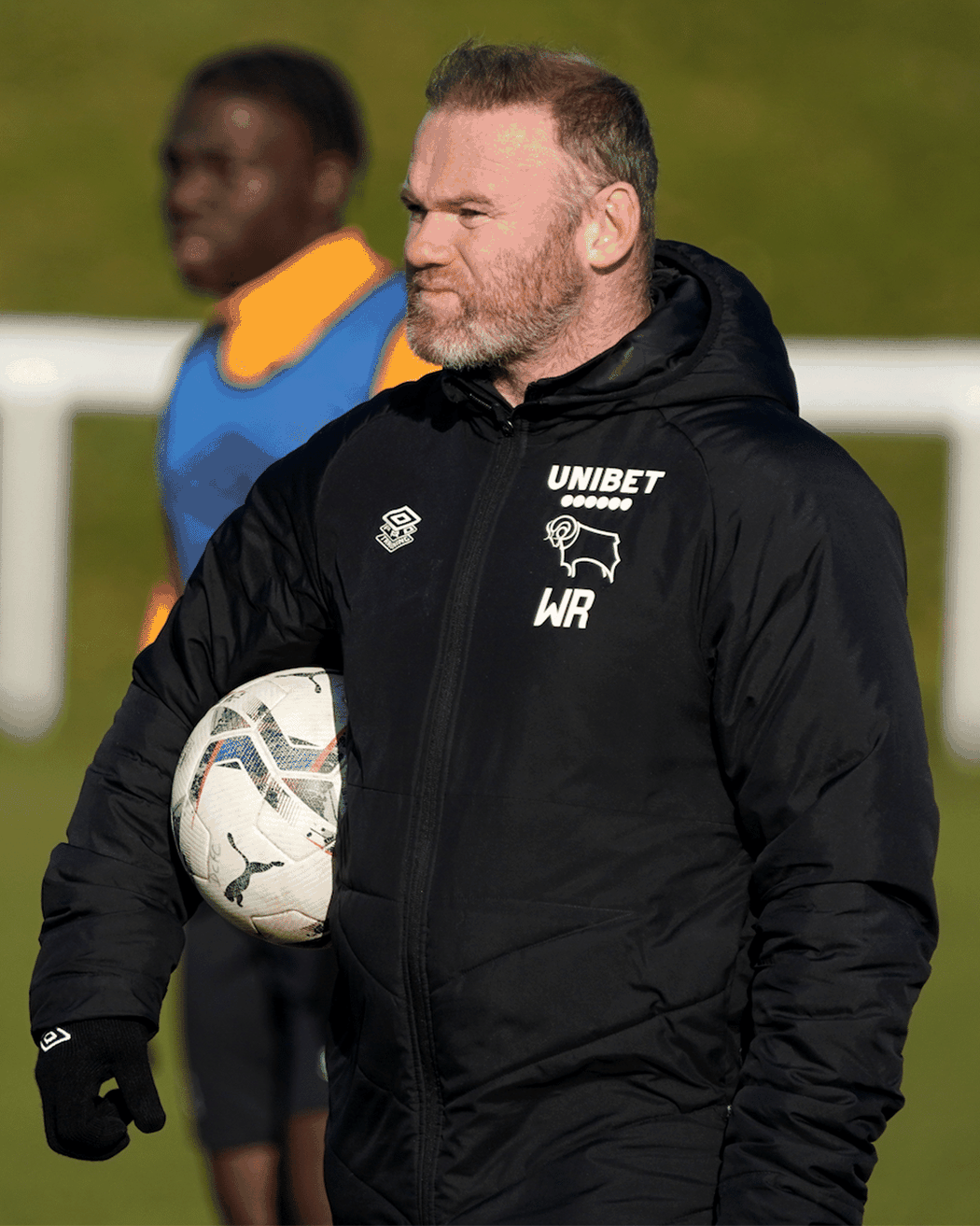 Wayne Rooney při tréninku Derby