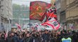 Sparťané pochodují pražskými ulicemi. Míří do Edenu na derby se Slavií