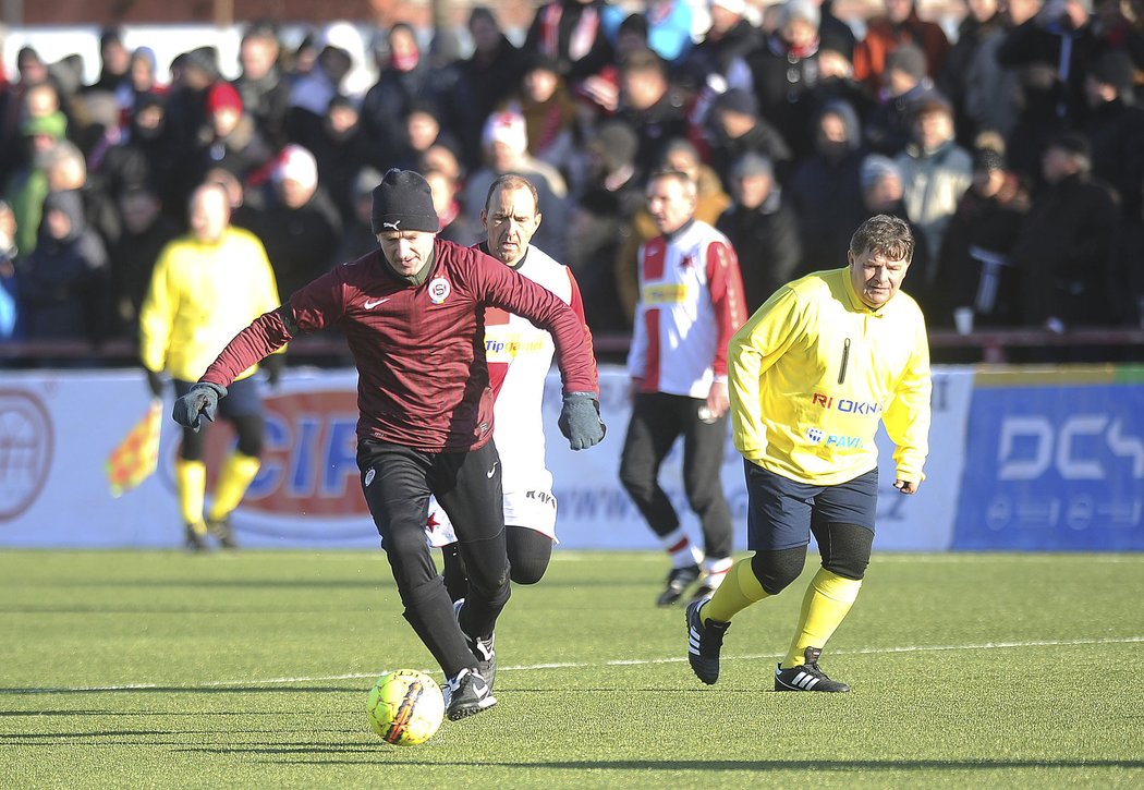 V derby hráčů nad 45 let bojovali Miroslav Denk a František Veselý