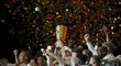 Fotbalisté Frankfurtu slaví zisk německého poháru