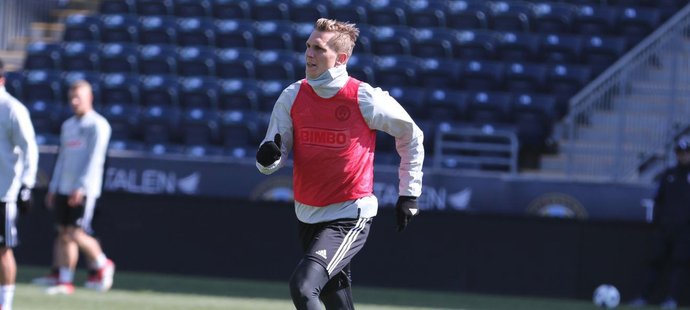 Záložník Bořek Dočkal na tréninku ve Philadelphii, týmu zámořské MLS