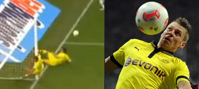 Polský obránce Dortmundu Lukasz Piszczek utrpěl v utkání s Hannoverem nepříjemný pád, ale zabránil gólu