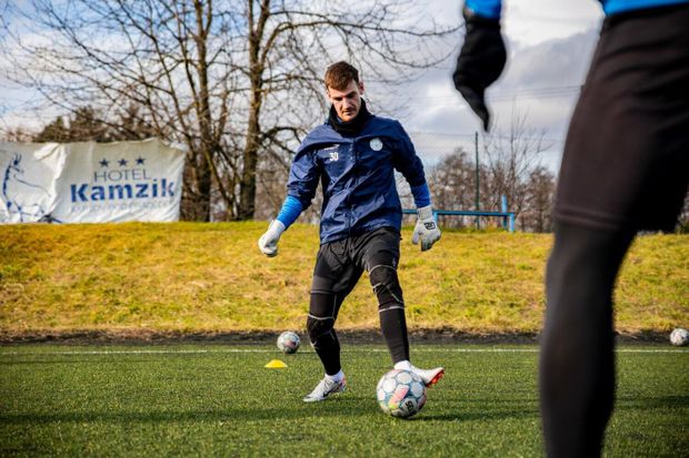 Brankář druholigového Vyškova Jan Sirotník Brankář druholigového Vyškova Jan Sirotník