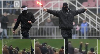 VIDEO: Provokatéra z Budějovic na Žižkově zkopali a hodili z tribuny!