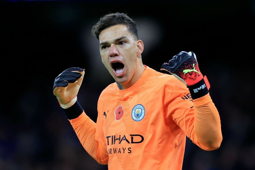 Brankář Ederson v dresu Manchesteru City