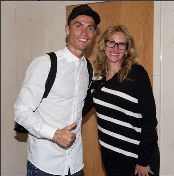 Herečka Julia Roberts se po El Clásiku setkala s Cristianem Ronaldem.