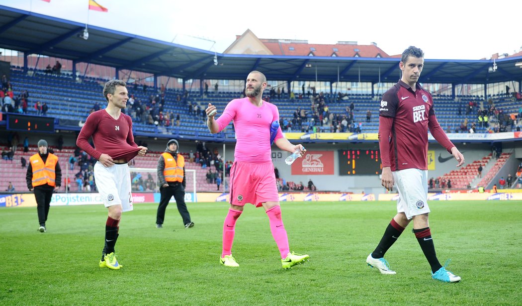 David Lafata, David Bičík a Ondřej Zahustel po výhře nad Plzní