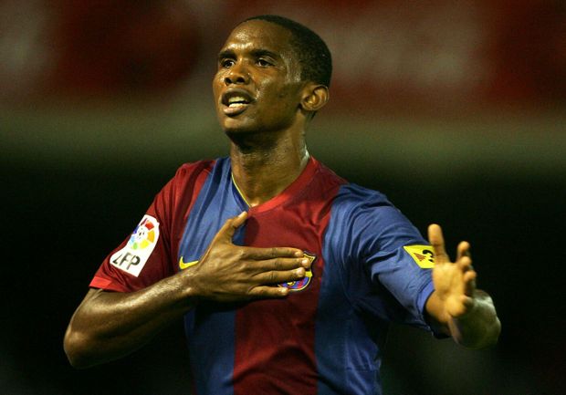 Samuel Eto'o v dresu Barceony Samuel Eto'o v dresu Barceony