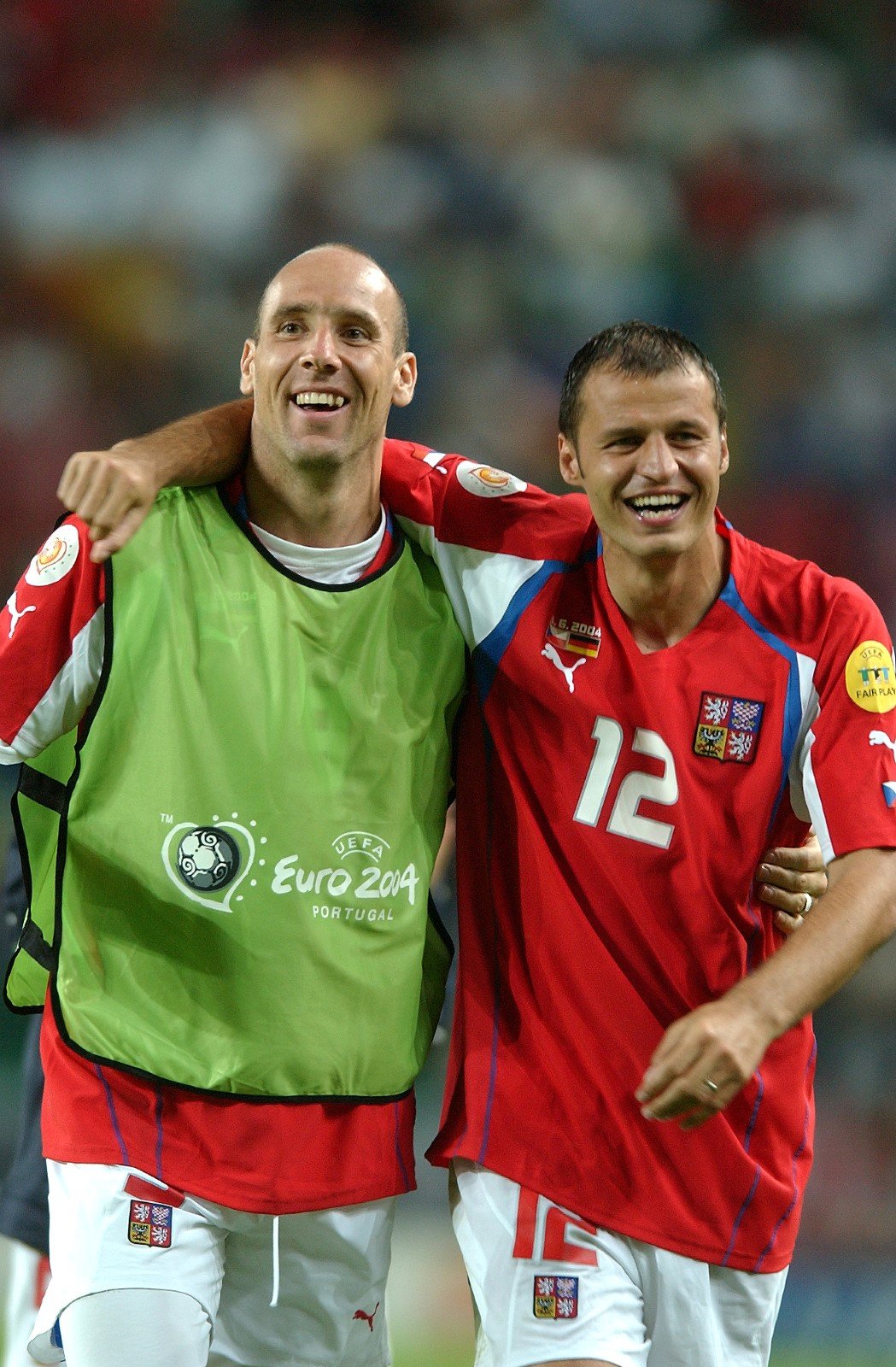 Vratislav Lokvenc (12) a Jan Koller po zápase s Německem (2:1) na EURO 2004