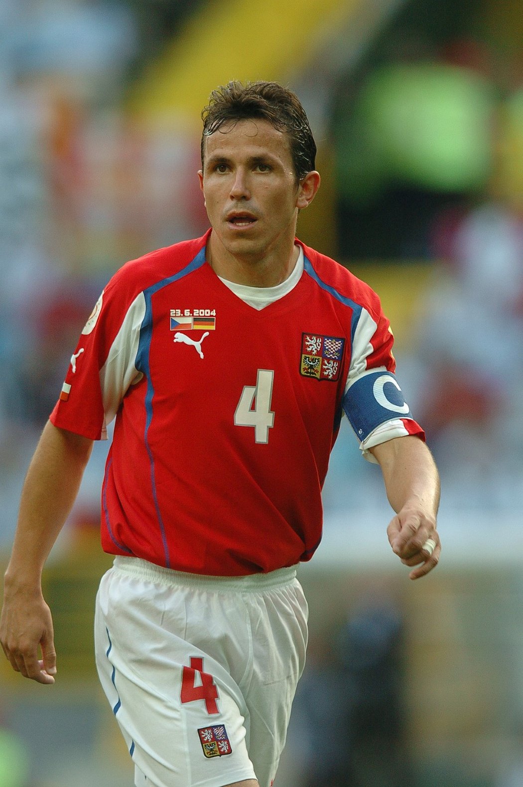 Tomáš Galásek vedl českou reprezentaci do zápasu s Německem v základní skupině EURO 2004 jako kapitán