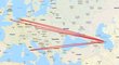 Mapka cestování, které by čekalo český národní tým, pokud by byl nalosován na EURO 2020 na pozici A3