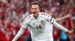Mikkel Damsgaard slaví gól proti Rusku