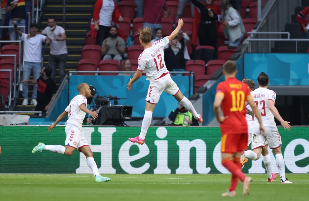 Kasper Dolberg dal v osmifinále proti Walesu dva góly