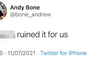 Andrew Bone byl zatčen za rasistické urážky