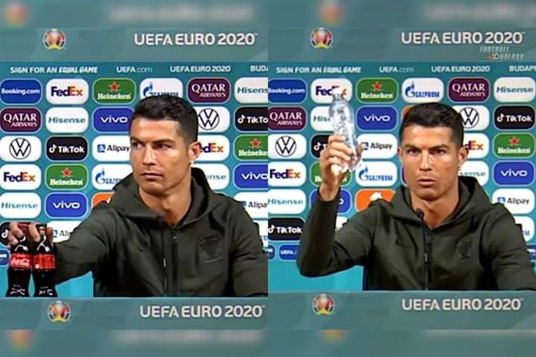 Cristiano Ronaldo spustil lavinu, když vyměnil colu za vodu