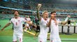 Radost dánských hráčů po postupu do semifinále EURO