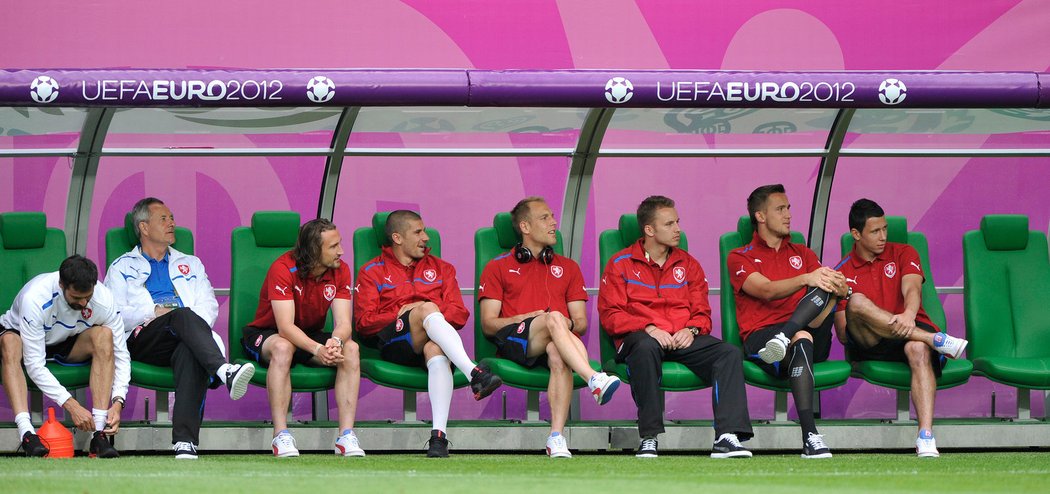 Ćeští fotbalisté během předzápasového tréninku na mistrovství Evropy v Polsku
